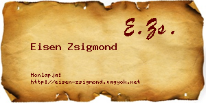 Eisen Zsigmond névjegykártya
